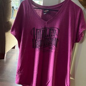 Harley-Davidson Women's Magenta V-Neck Tee